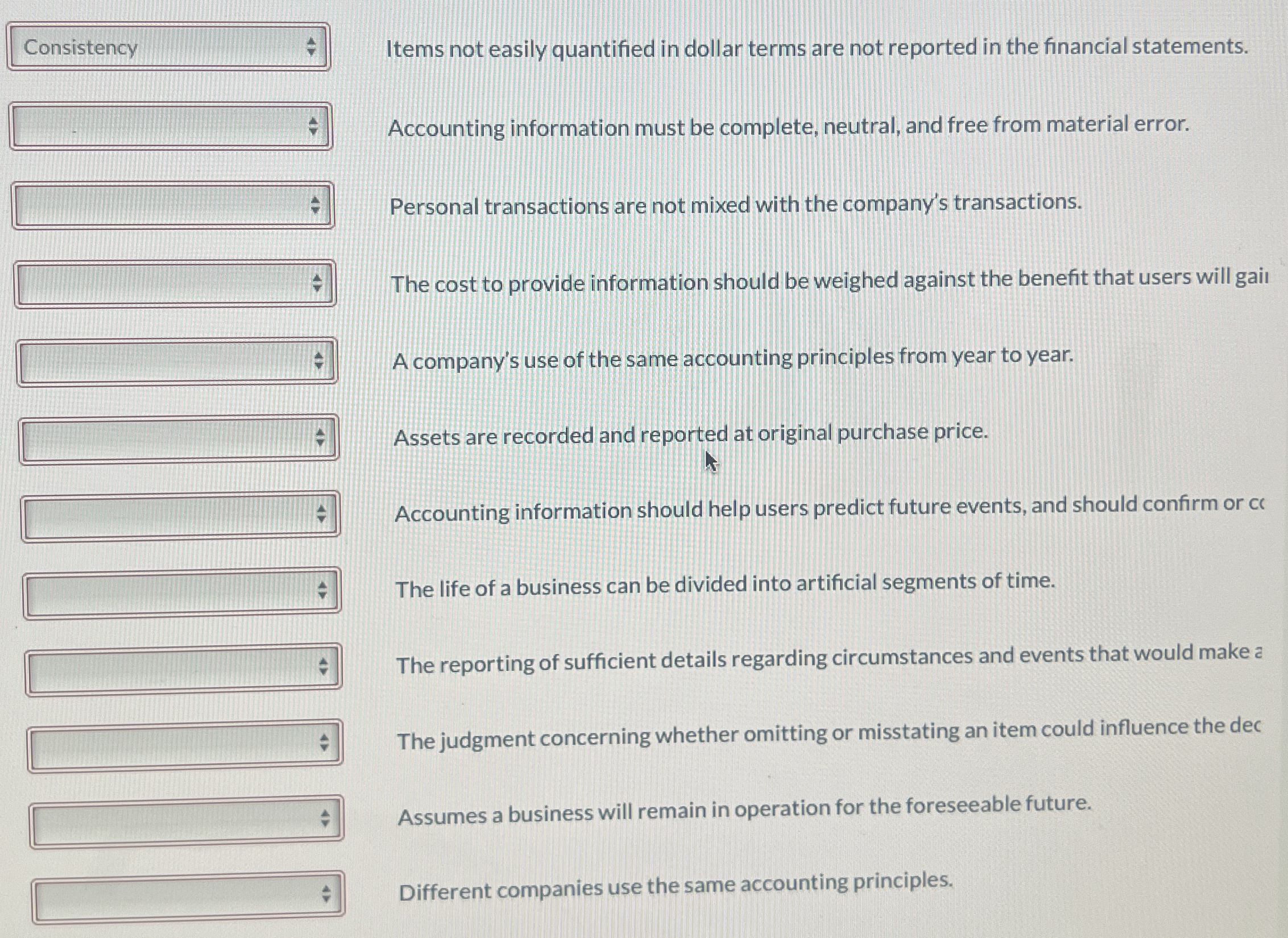  Items not easily quantified in dollar terms are not reported in