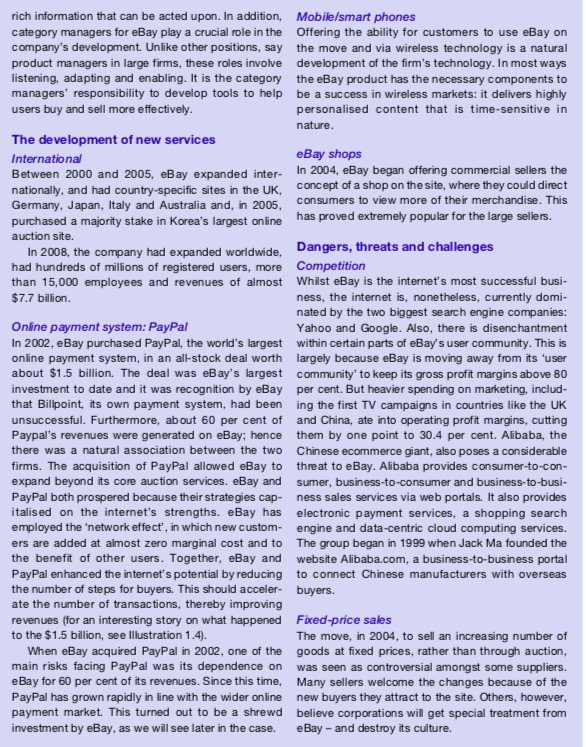 Explain the role played by Ebay's customers in its new service development.