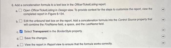 please show step by step 6.-Add a concatenation formula to a text