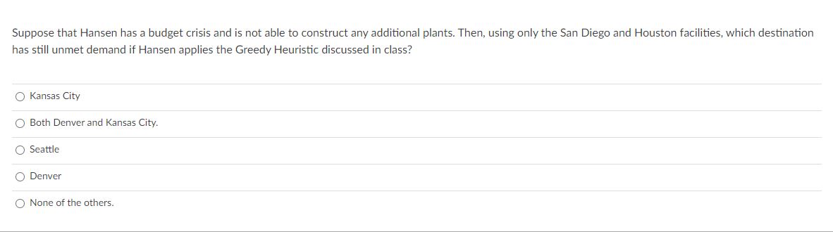consider new plants in Tulsa, St. Louis, and Portland. Finished control panels
