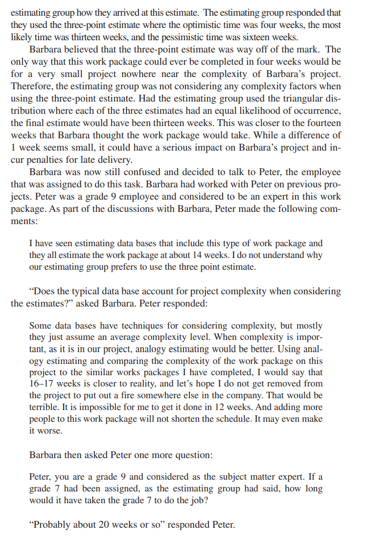 is different, how does a project manager decide that one estimate is