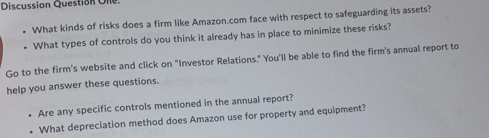 - What kinds of risks does a firm like Amazon.com face