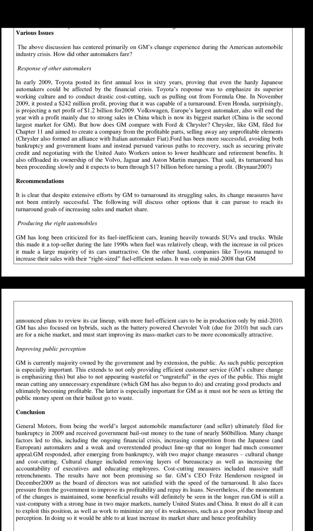 Task: create a strategy for managing resistance to change in General Motors.