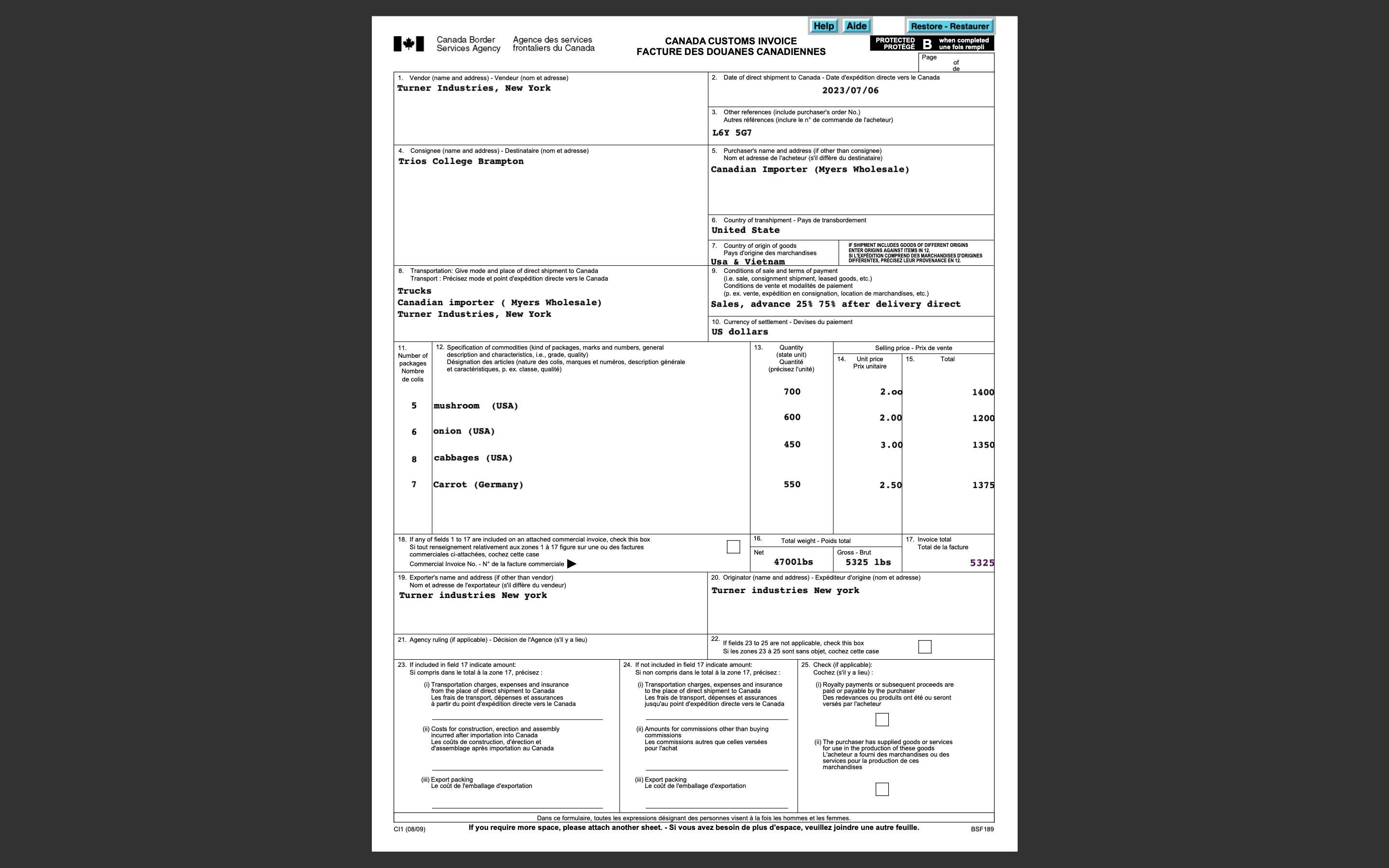 Help Aide Restore - Restaurar Canada Border Agence des services CANADA
