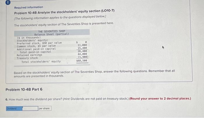 roblem 10-4B Part1 tequired: How many shares of preferred stock have been