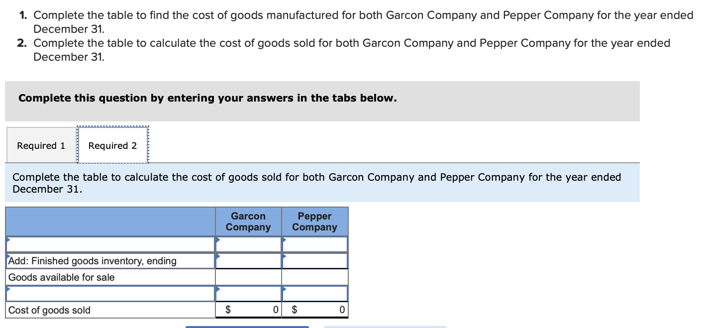 to the questions displayed below.] The following data is provided for Garcon