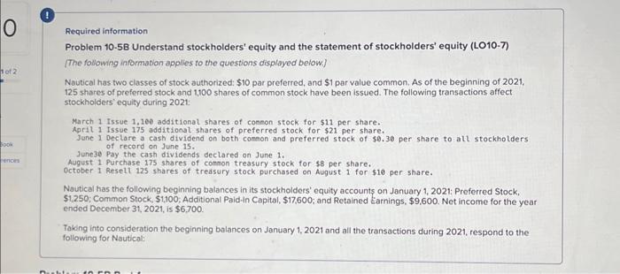  please please please answer part 1-2 THANK YOU!!! Required information Problem