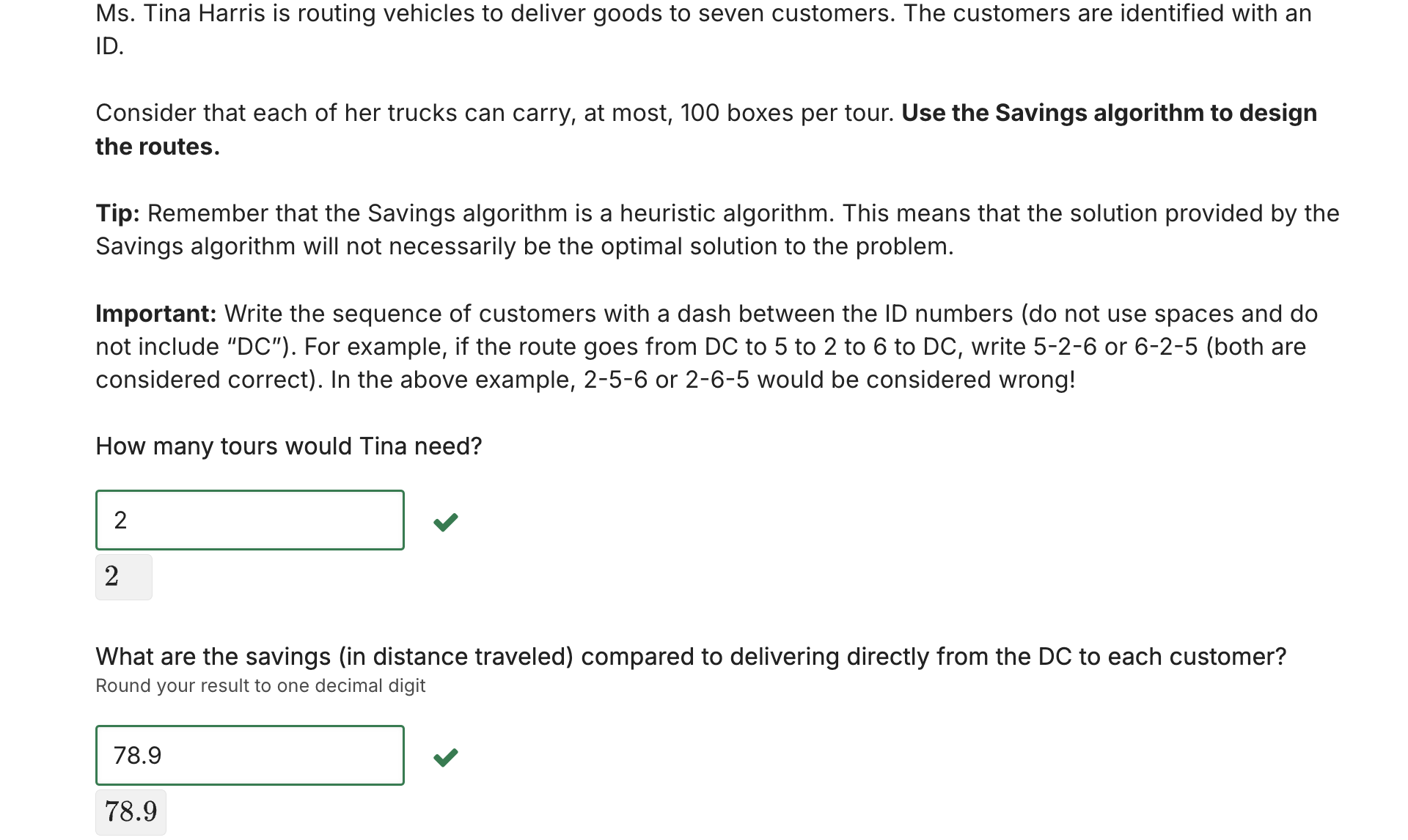 Aug 14, 2024 23:00 PST Completed The distances between the customer locations