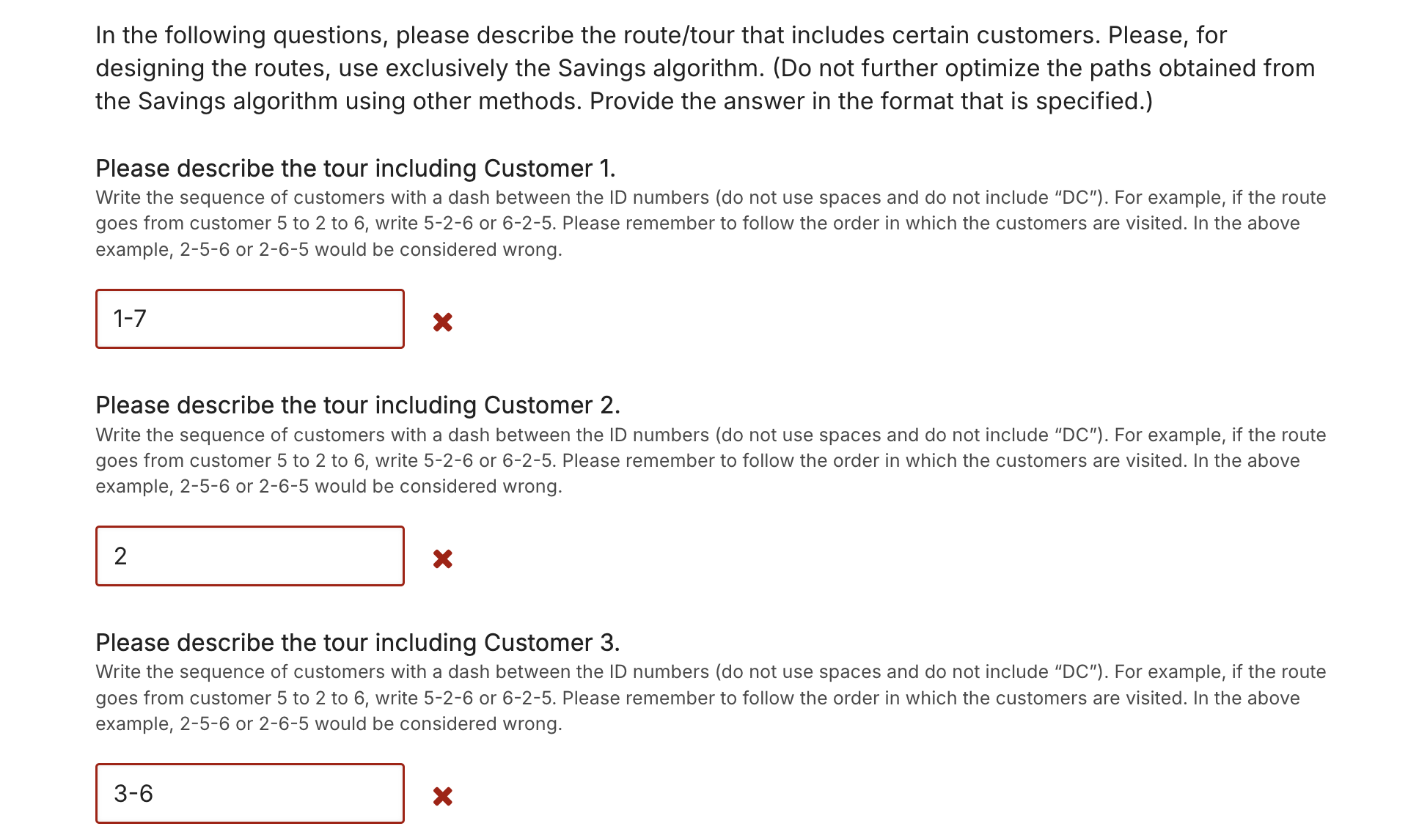 and the distribution centers in miles for a company that handles 3rd