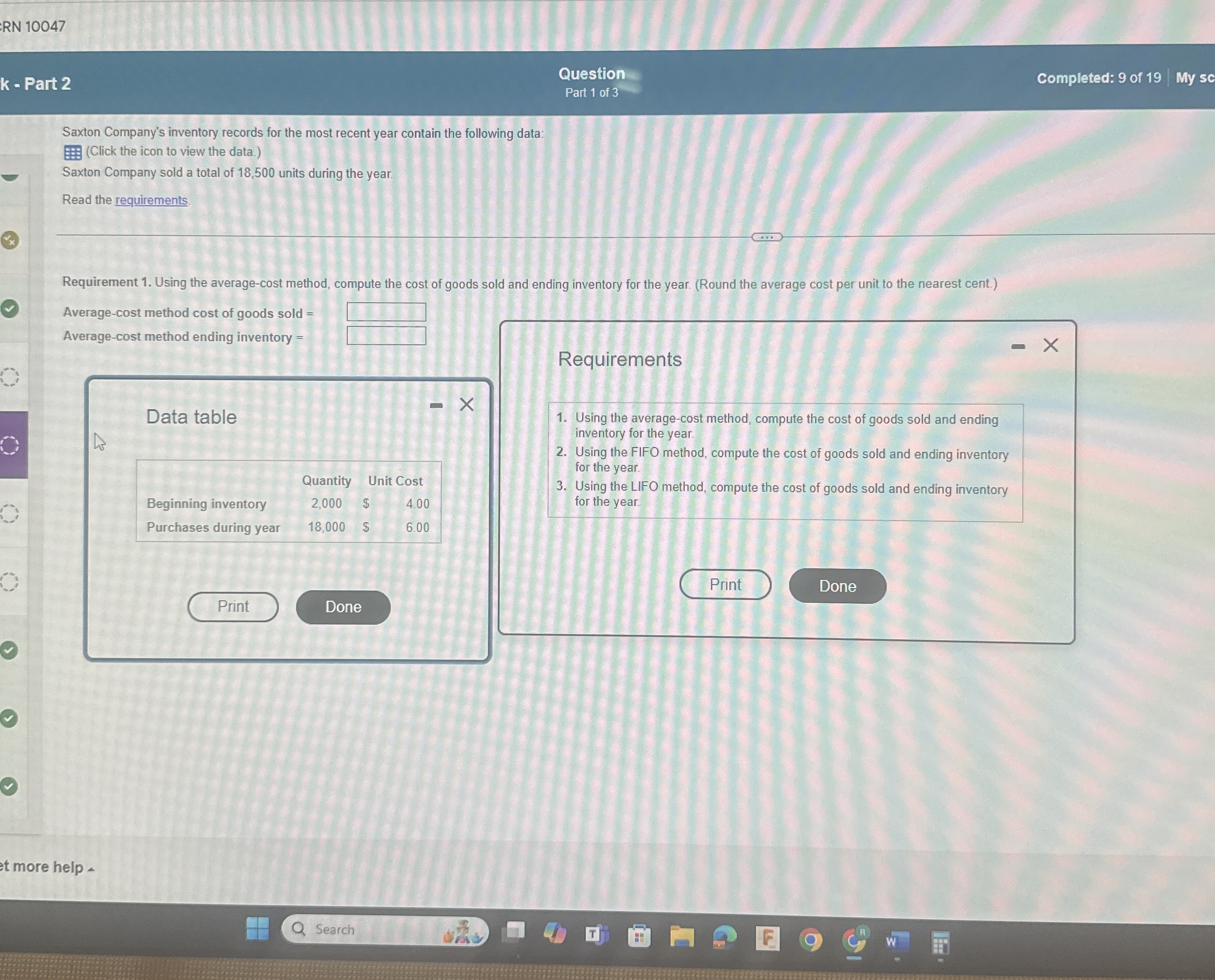  Solve for requirments 1-3 