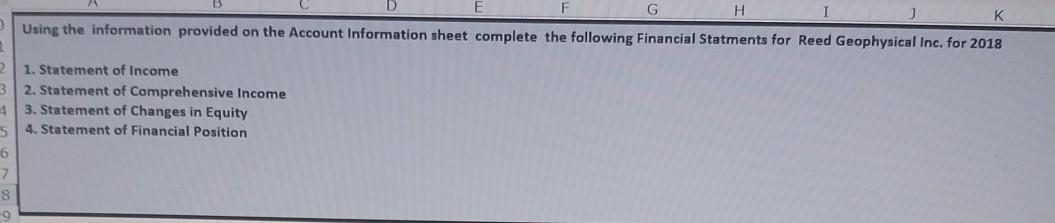  Using the information provided on the Account Information sheet complete the
