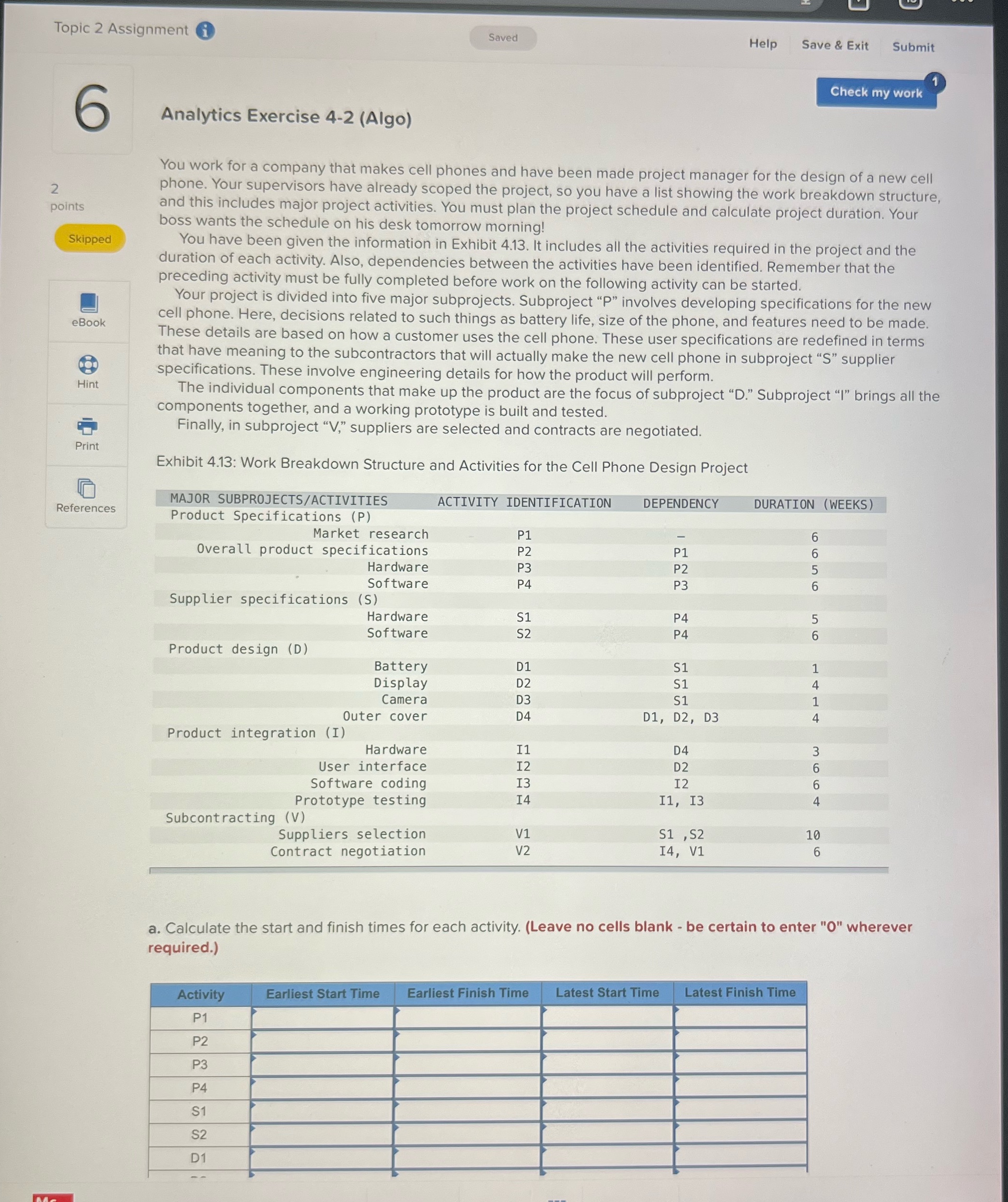 Please solve 6 points References Topic 2 Assignment @@ Saved Help Save