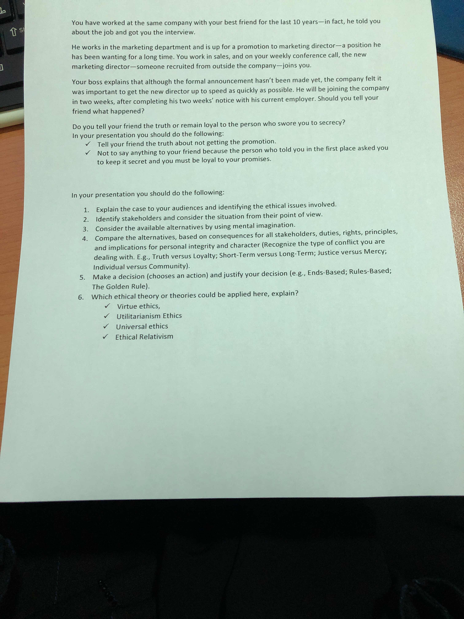 case study i want the answer only for each question You have