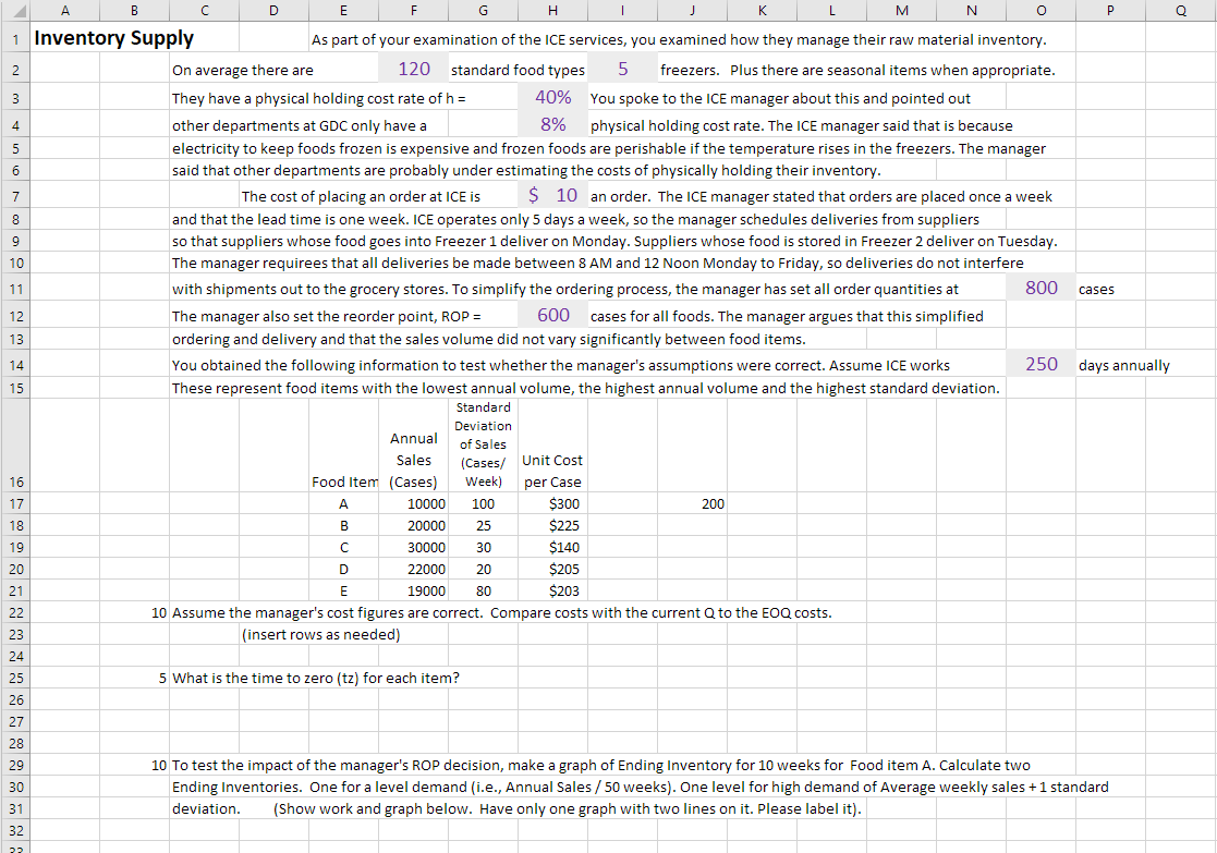 the formula text you used and explanation for each question. Here is