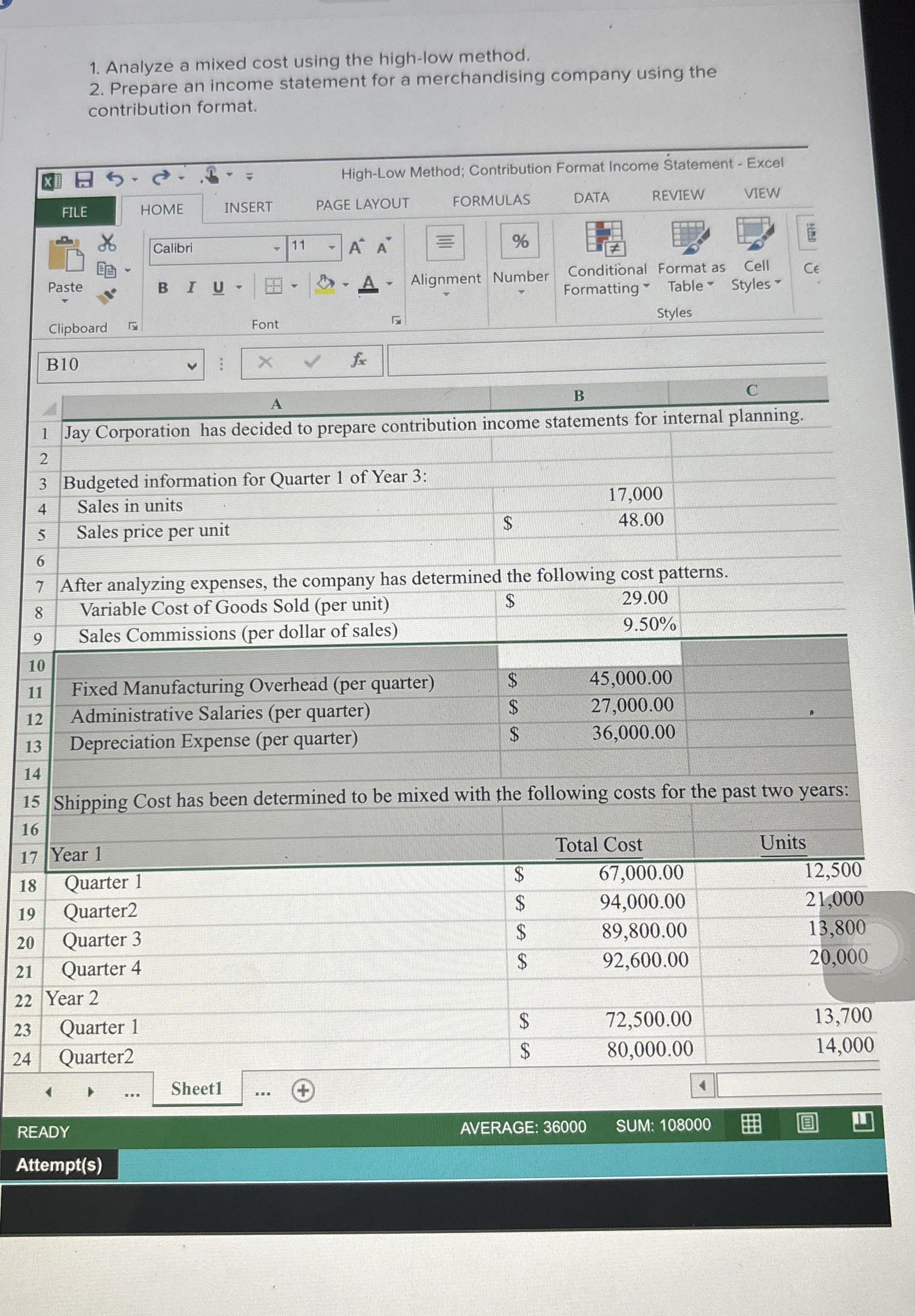  Analyze a mixed cost using the high-low method. Prepare an income