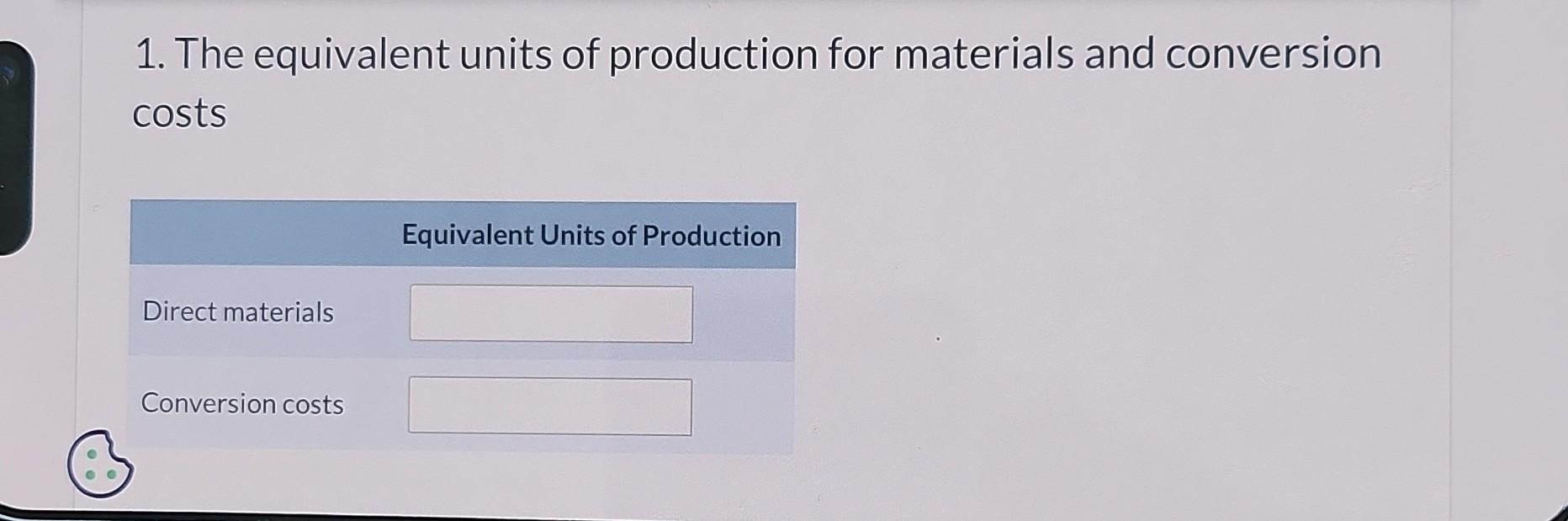 Materials are added at the beginning of the production process and conversion