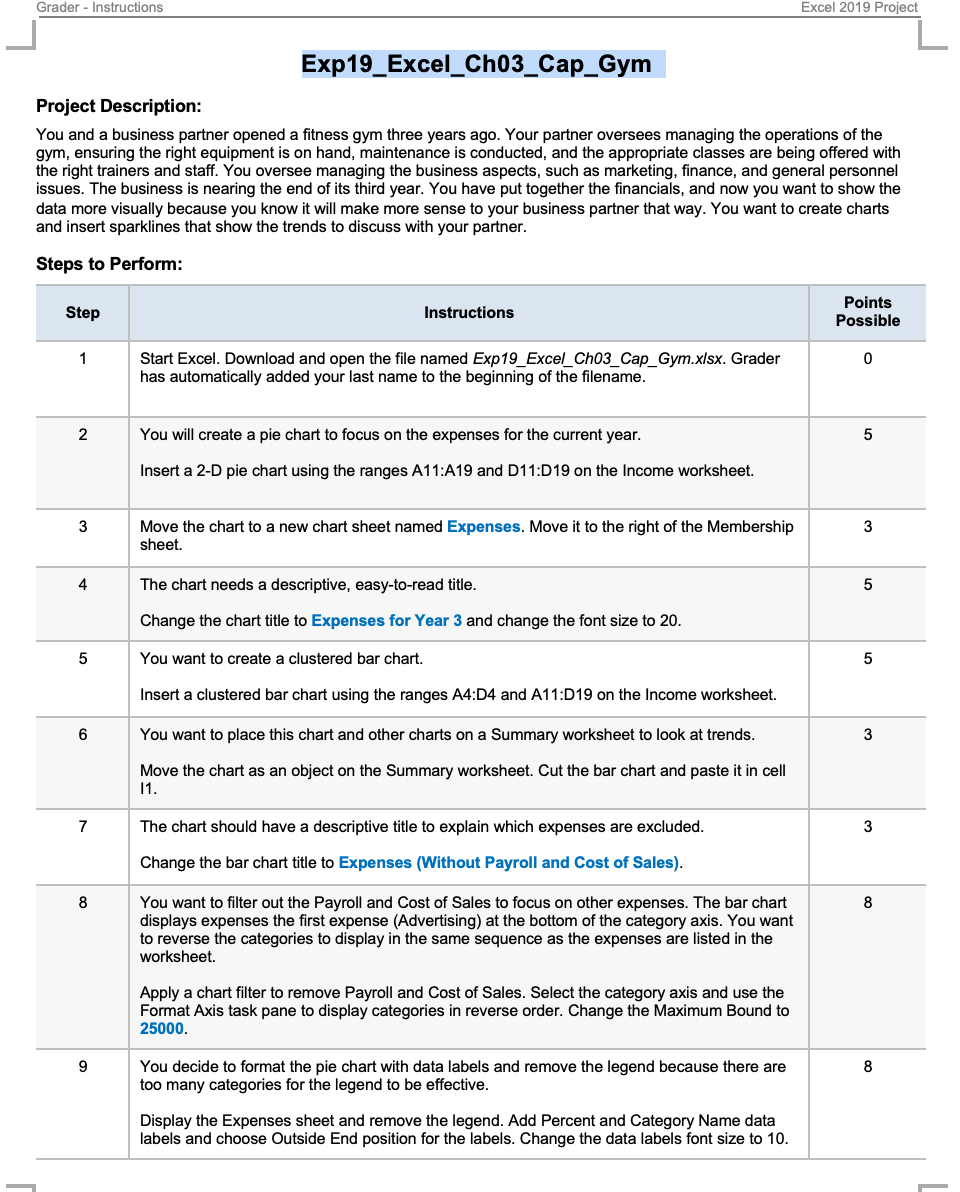  How to do the excel? _| Grader - Instructions Exp1 9_Excel_Ch03_Ca