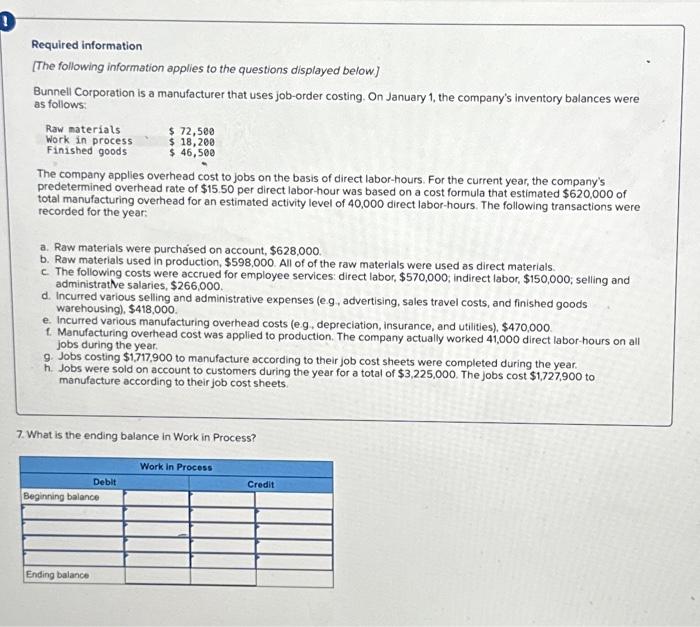 please use this information to answer all Required information [The following information