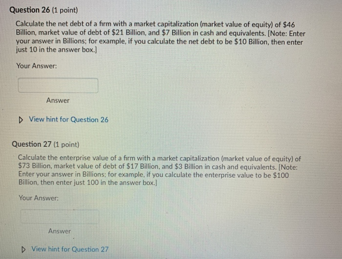  i need help with these two questions Question 26 (1 point)