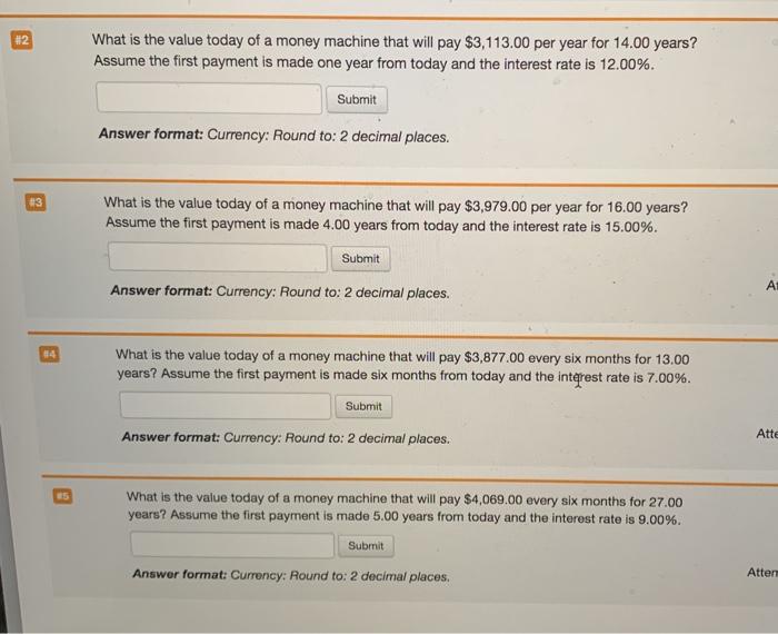  I really need the formulas for each questions !! formula which