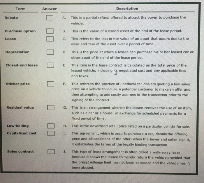 Term Answer Description This is a partial refund offered to attract