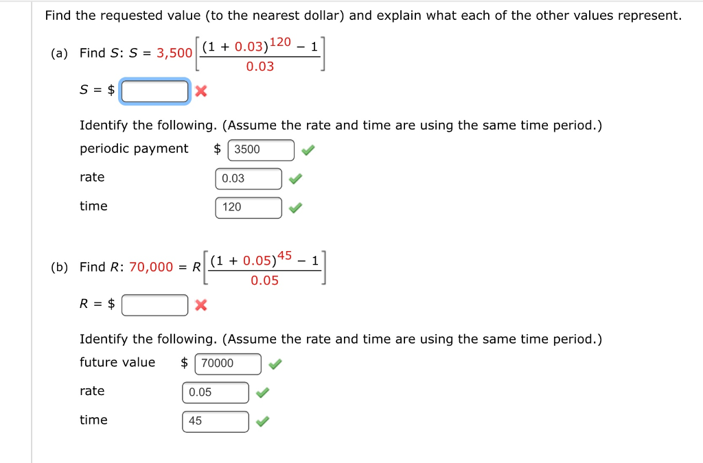  Find the requested value (to the nearest dollar) and explain what