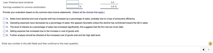 operations follows Using the firm's 2019 income statement develop the 2019 common-size