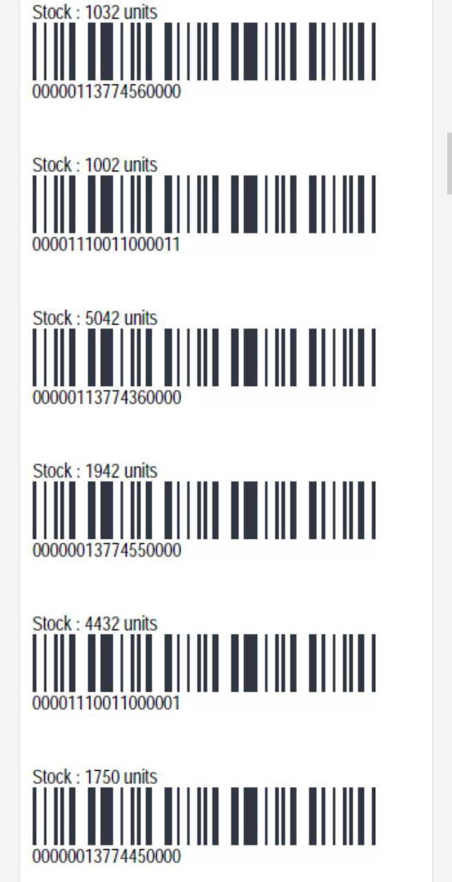 \fThe bar codes above represent locations in a warehouse. How many