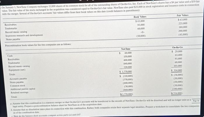 Page 85 To prepare the following: 1. Prepare NewTune's joumal entrles to