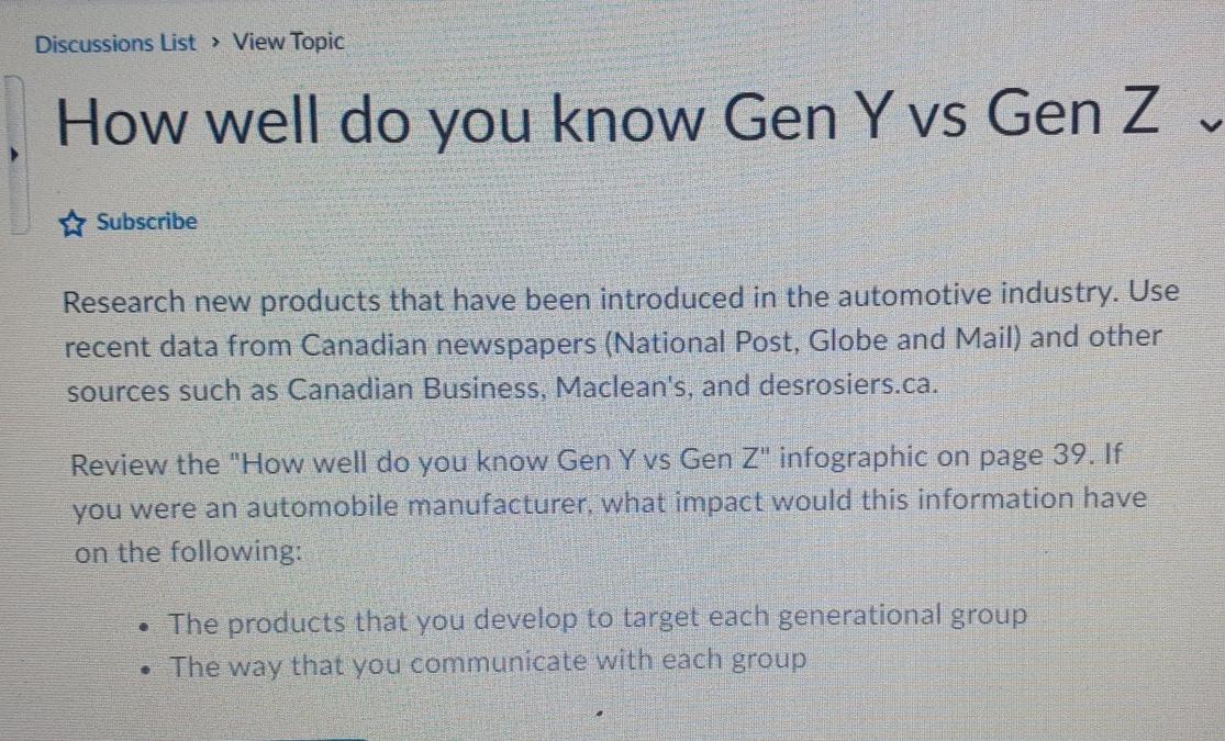 Discussions List > View Topic How well do you know Gen