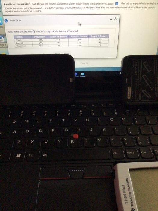 across the following three assets. What are her expected returns and the