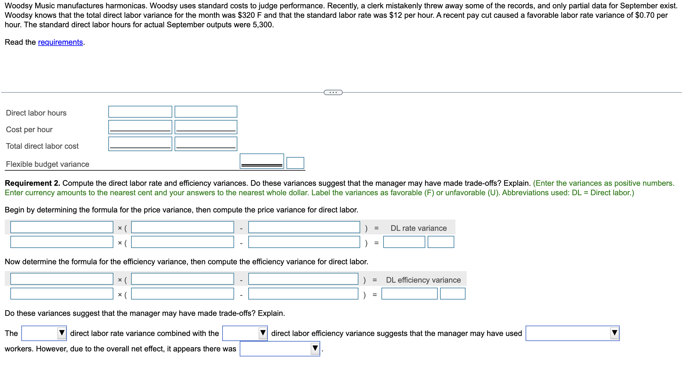 actual direct labor rate per hour. Then, determine the actual number of