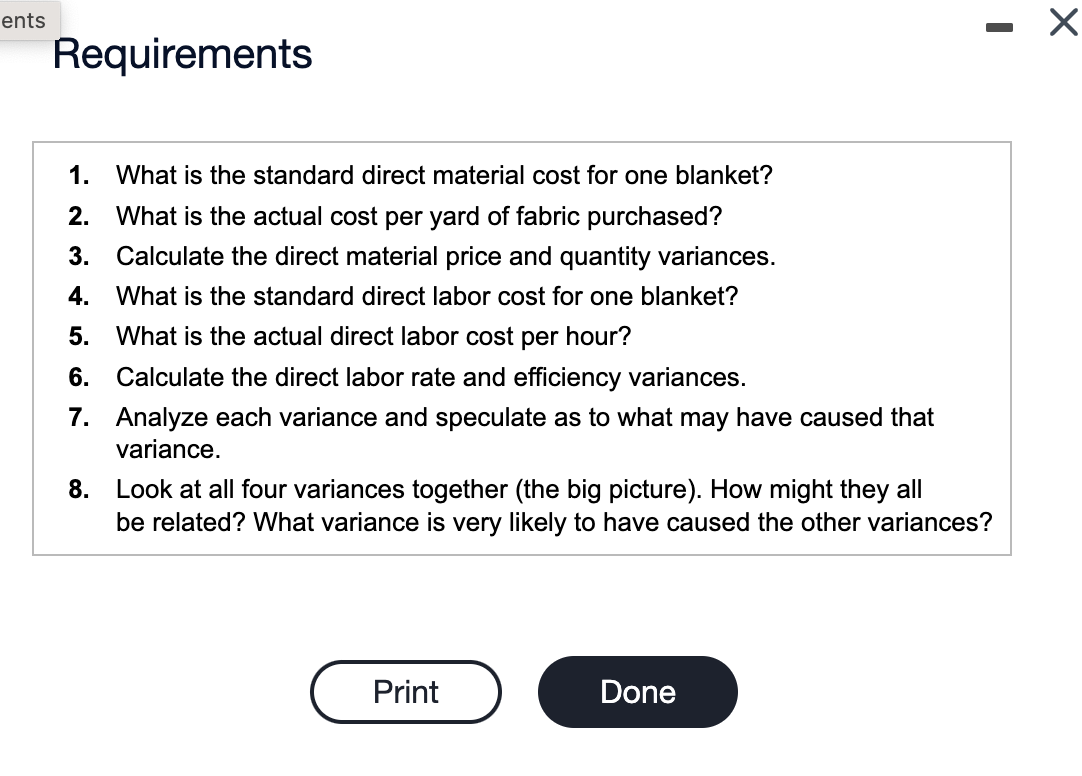 Please answer all empty boxes Data table Actual cost of 7,000 yards