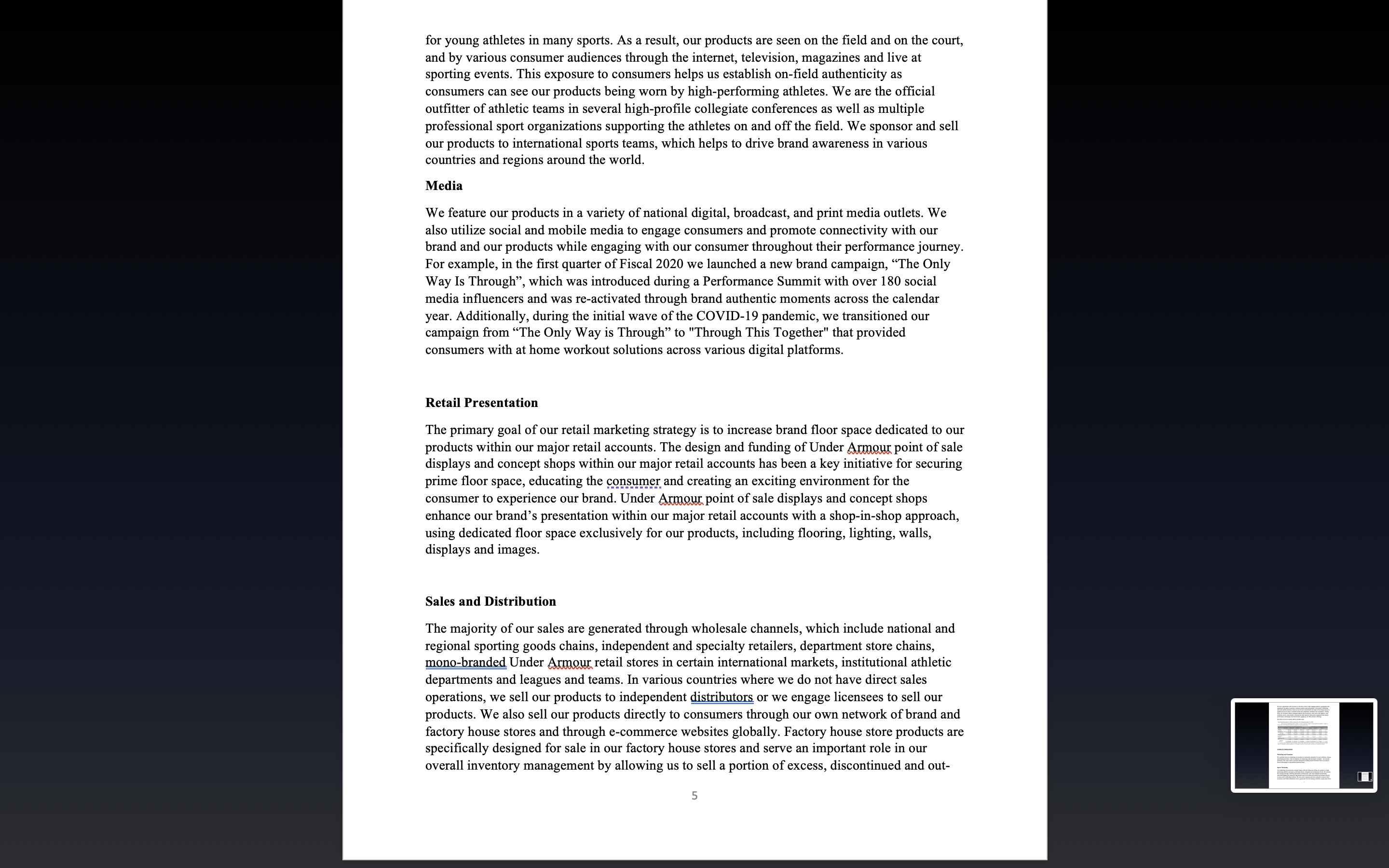 of Under Armour.Based on what you have read,what is the industry you