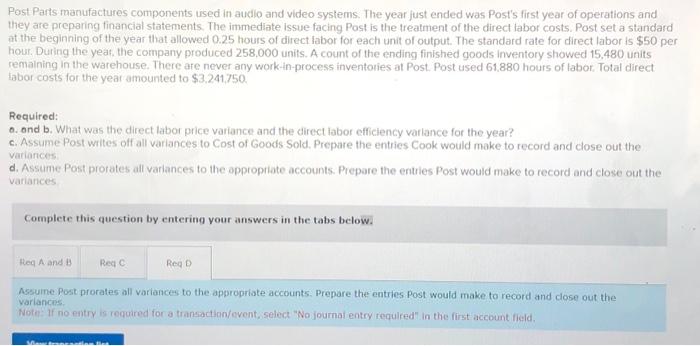 can work be shown for A,B, C and D please. Complete this
