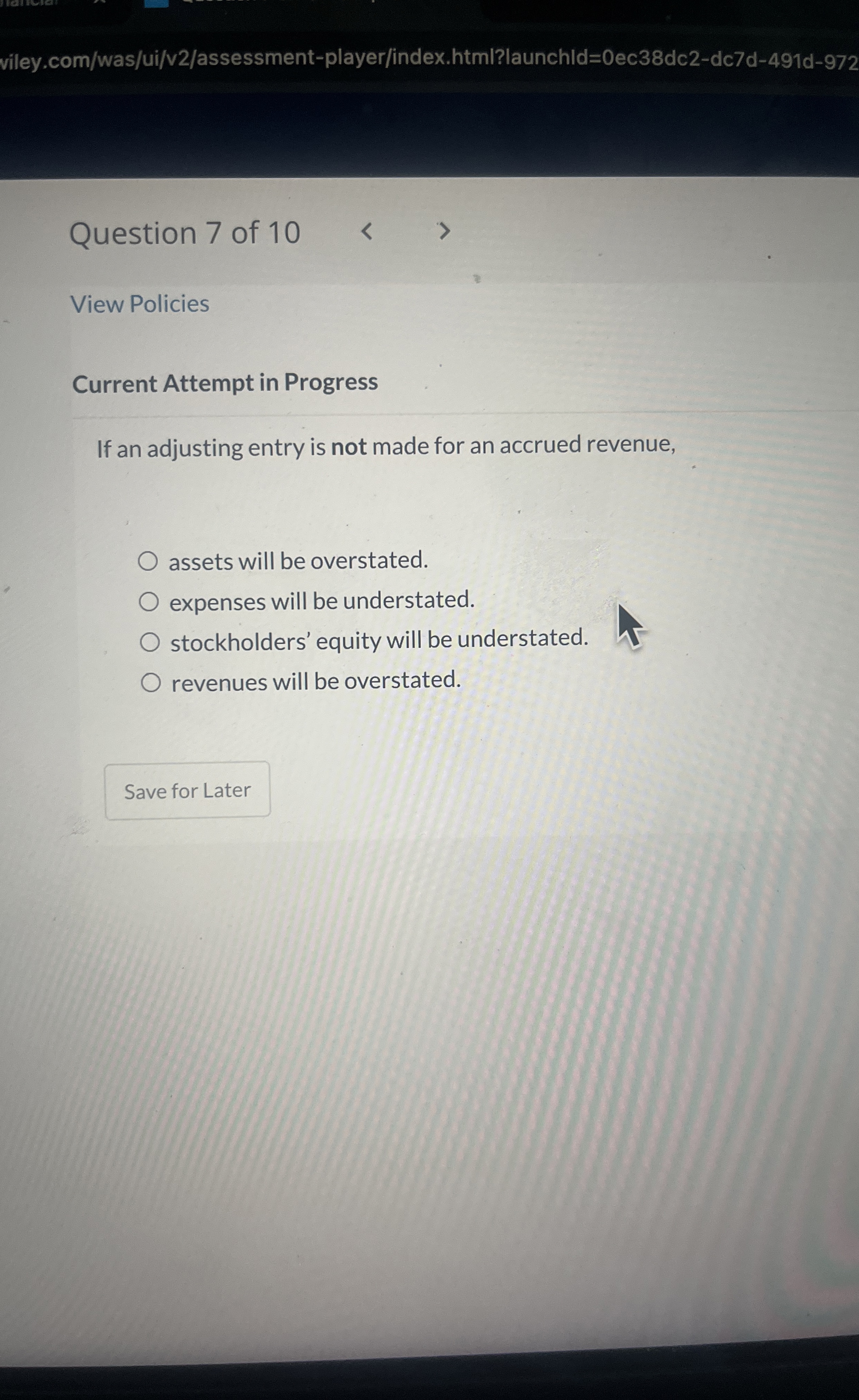  Current Attempt in Progress If an adjusting entry is not made