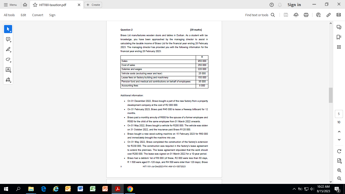 with the following information in relation to David: - David was 41
