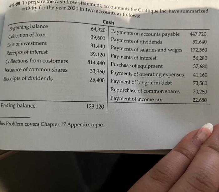  make a direct method cash flow statement for operating, investing and