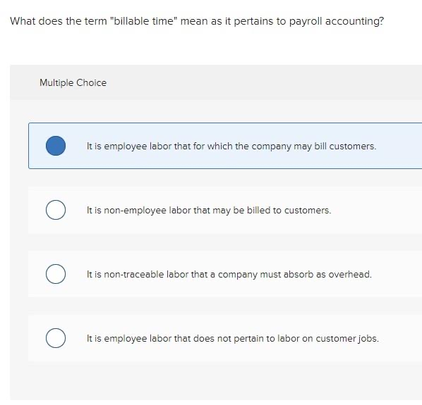  What does the term "billable time" mean as it pertains to