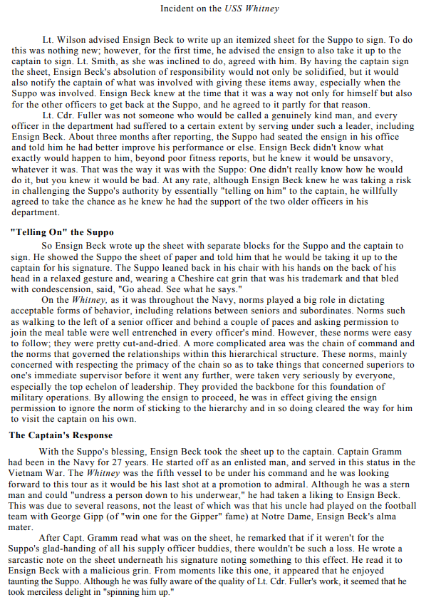 Jeff Balesh Ensign Beck sat in the old, executive-type chair in his