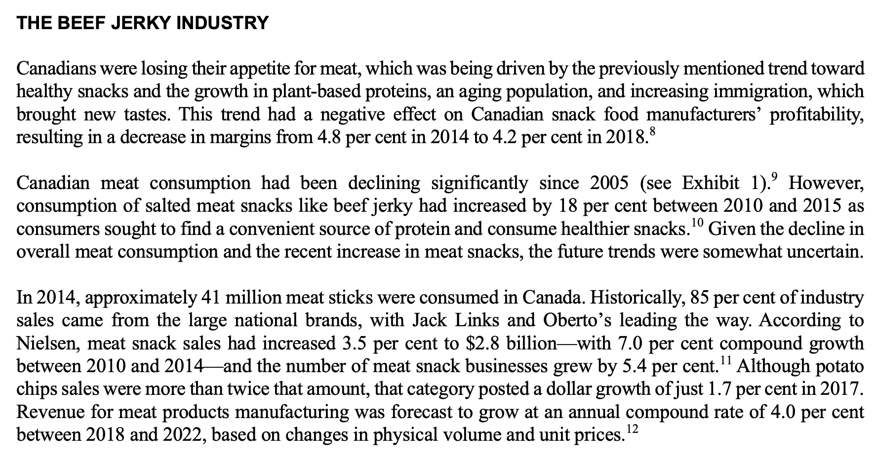 Hi there, I am writing a case study about a beef jerky