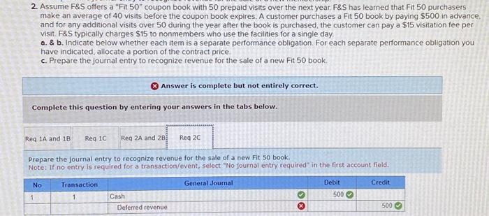 ONLY ANSWER 2 C PLEASE! 2. Assume F\&S offers a "Fit 50"
