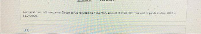 your answers so easy understand !! A physical count of invantory on