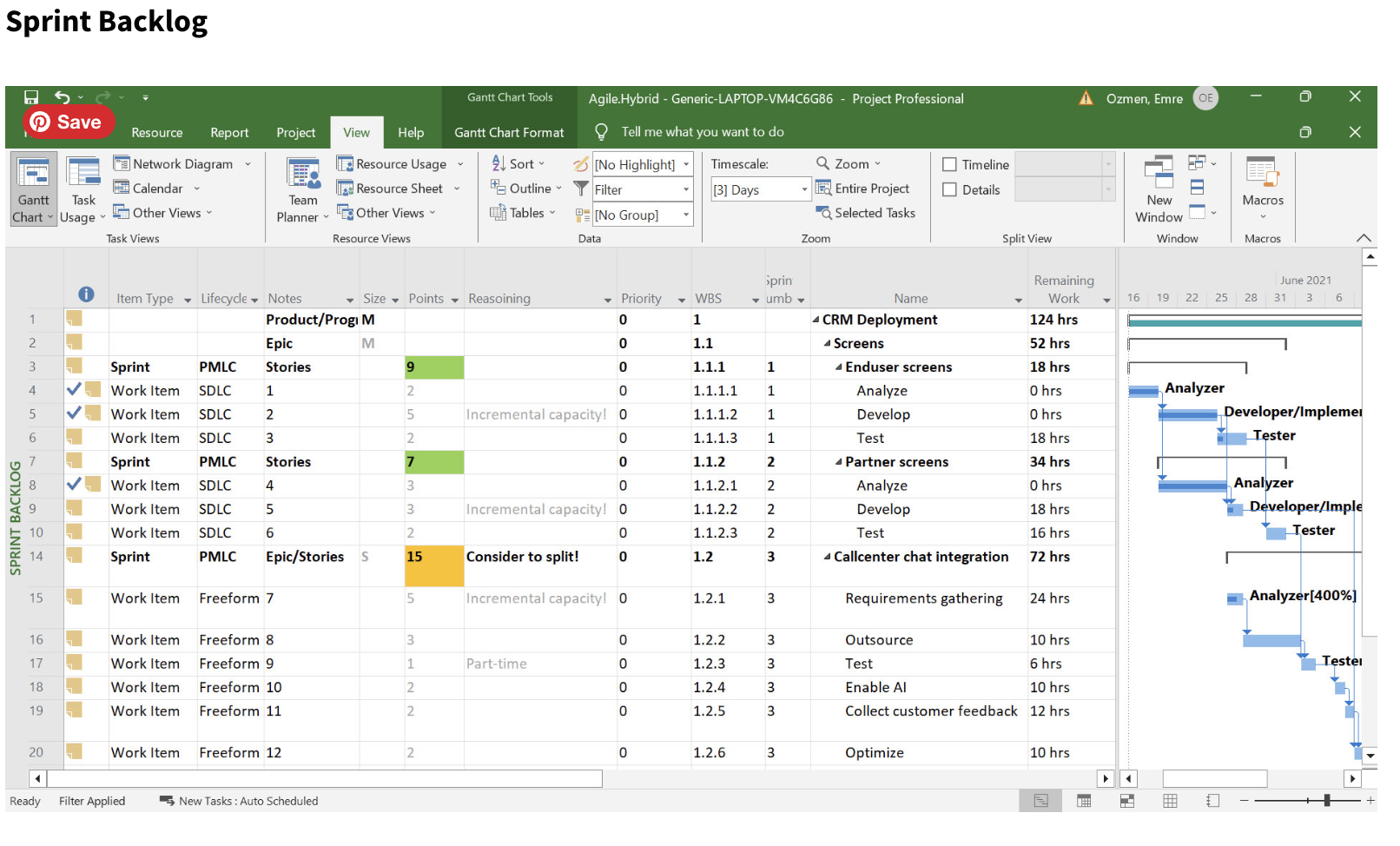 This is a CRM deployment project. A typical CRM deployment project includes