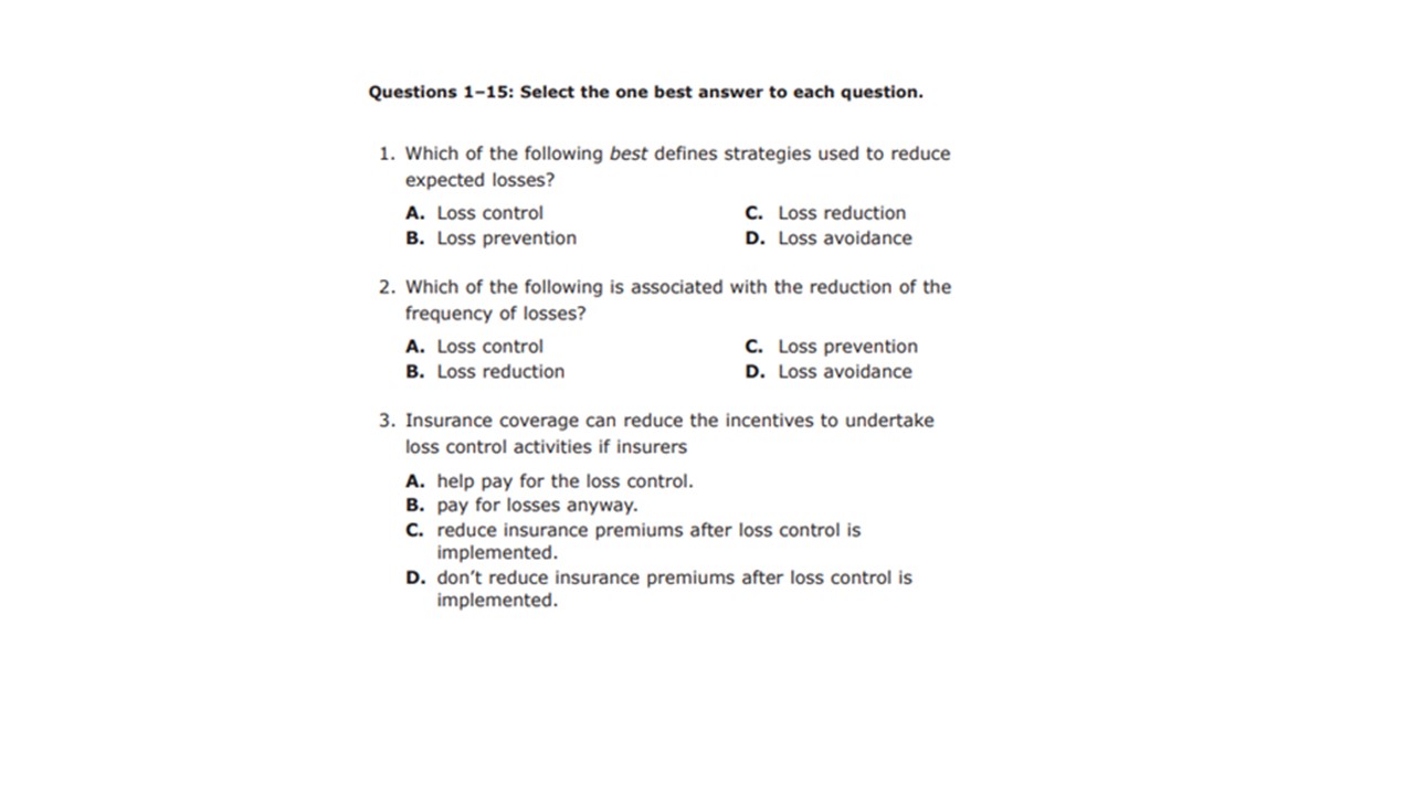  Questions 1-15: Select the one best answer to each question. 1.