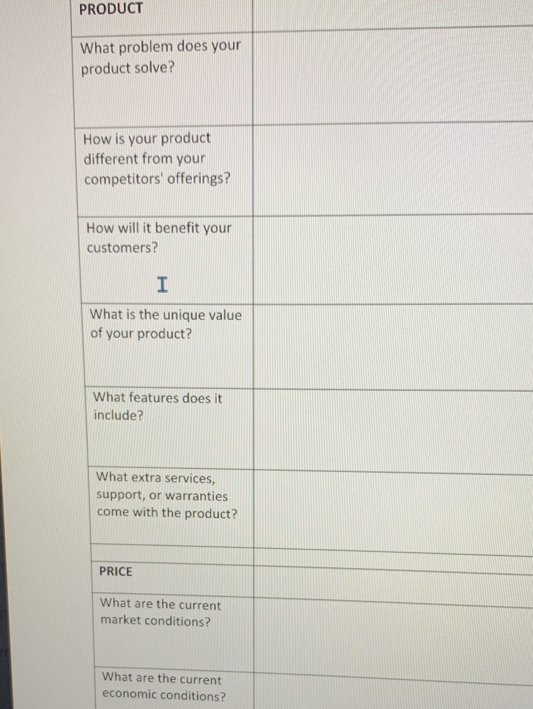 this is a assignment PRODUCT What problem does your product solve? How