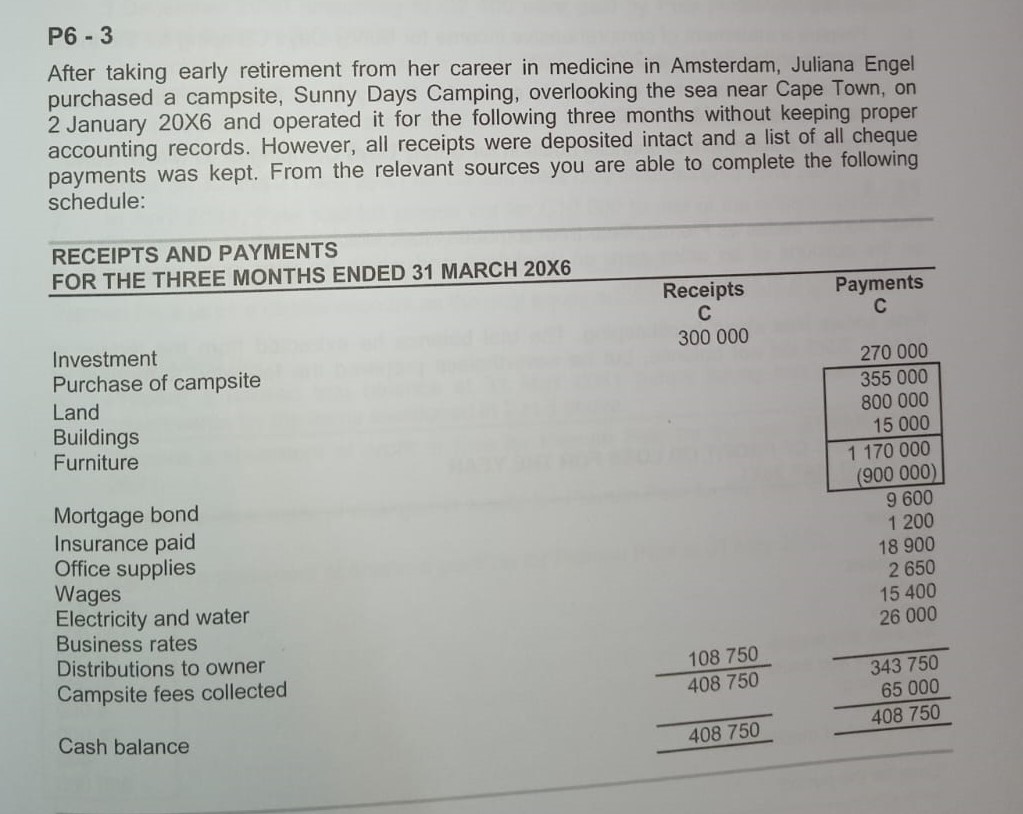  Complete a,b,c. P6 - 3 After taking early retirement from her