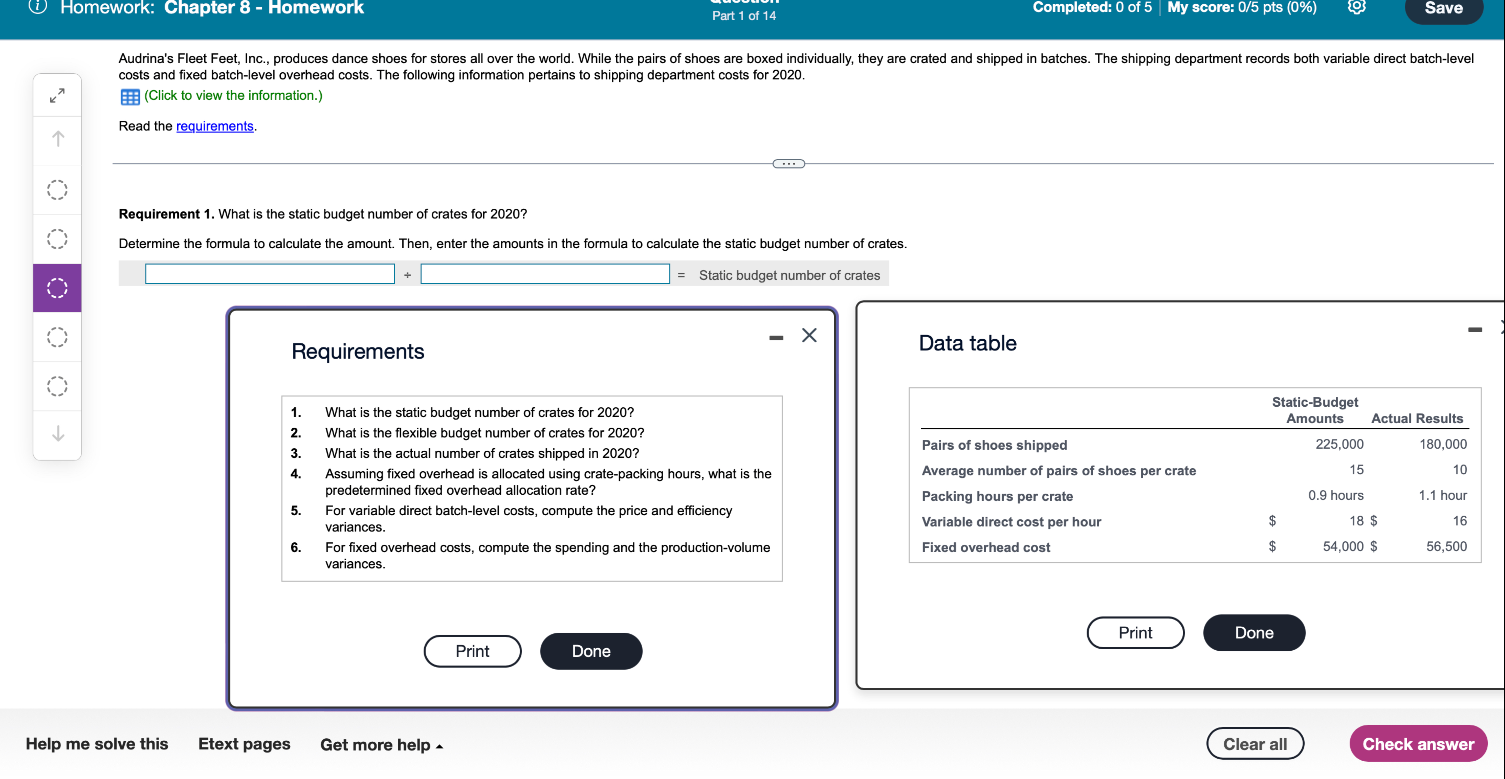  costs and fixed batch-level overhead costs. The following information pertains to