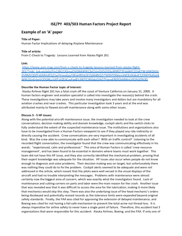 May I ask for your help with my homework in Human Factors