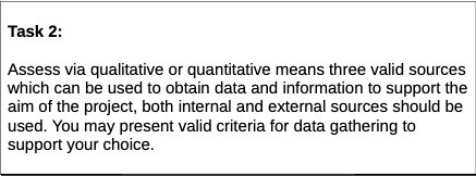  Task 2: Assess via qualitative or quantitative means three valid sources